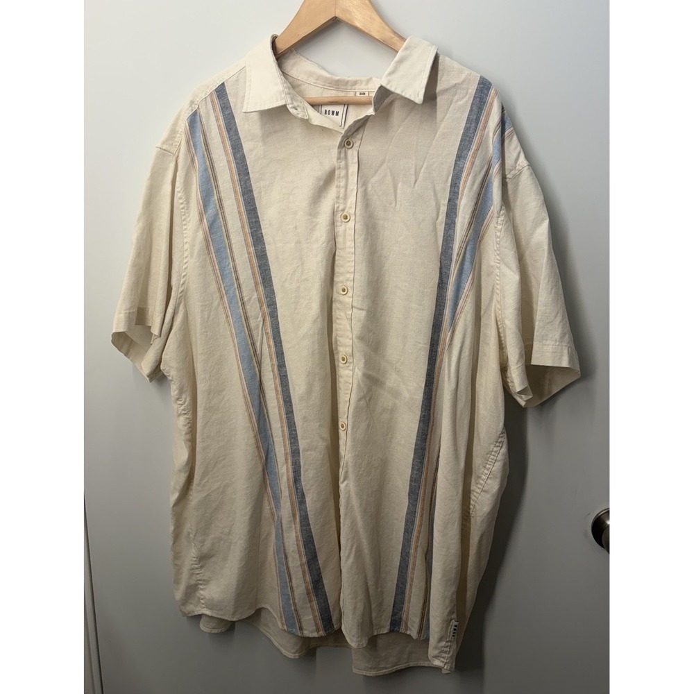 ROWM Mens Shirt 3XB Big and Tall 3X Short Sleeve Button Front Striped